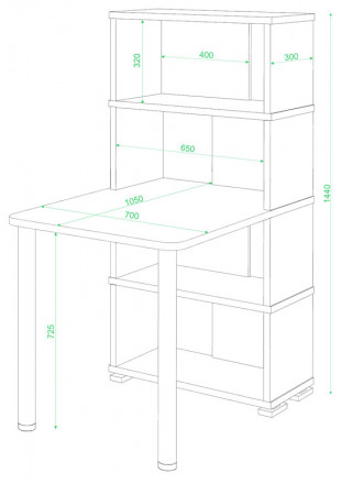 Компьютерный стол СБ-10М-4 IKEA KALLAX/LINNMON style