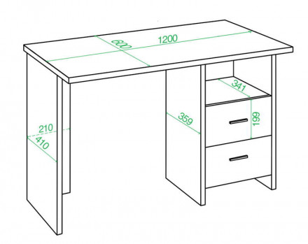Письменный стол с ящиками СКЛ-Прям120