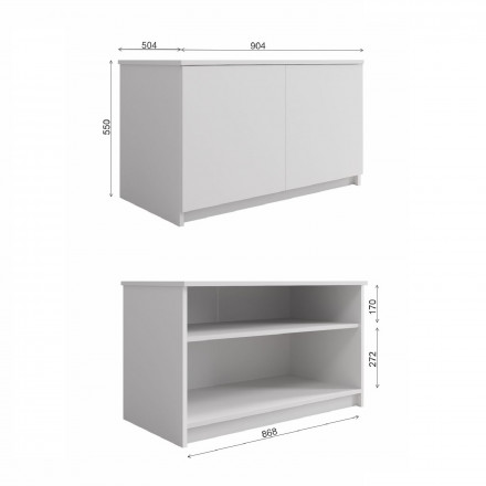 Современная мебель тумба для обуви в прихожую с полкой напольная, Антресоль на шкаф для одежды МА 900.1 (МП) Графит МС мори, купить недорого в фирменном салоне магазине «Моя Мебель», всего за 5 800 руб.