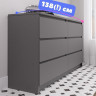Длинный комод под телевизор с 6 ящиками для белья как ИКЕА МАЛЬМ (IKEA MALM) МК 1380.6 (МП) Графит МС мори