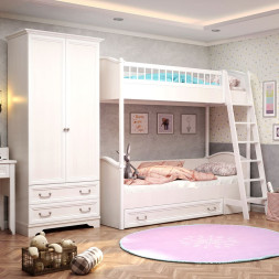 Двухъярусная кровать для детей с бортиками