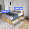 Полутороспальная кровать 1200 на 2000 с выдвижными Ящиками для хранения белья КР-56 х1200 sity ЛДСП графит / дуб крафт золотой