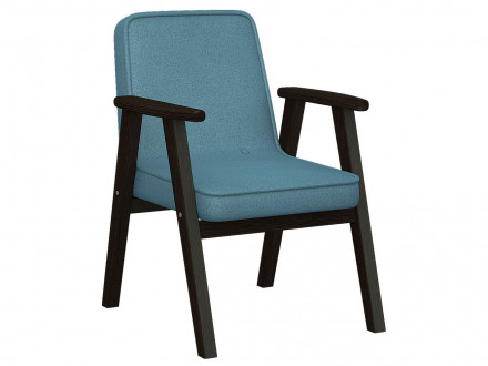 Кресло Ретро в цвете Ткань: Голубой - Каркас: Венге
