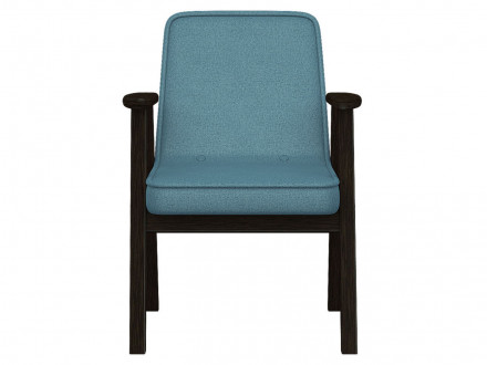 Кресло Ретро в цвете Ткань: Голубой - Каркас: Венге