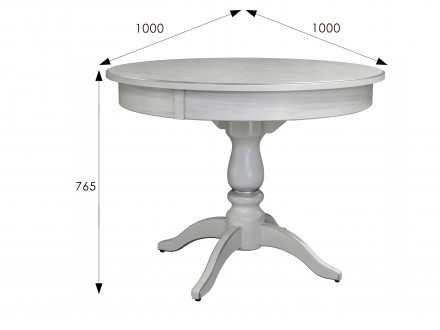 Стол обеденный Моро 04, раздвижной, 100/140*100 в цвете Белый - серебро