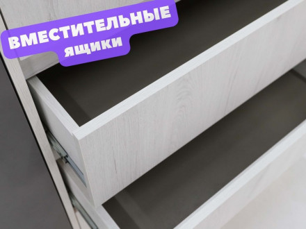 Современная мебель Широкий комод тумба под телевизор с 4 ящиками в детскую | в спальню | в гостиную | в прихожую nil&#039;s (дуб эльза / темно-серый лофт), купить недорого в фирменном салоне магазине «Моя Мебель», всего за 20 830 руб.