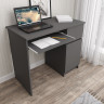 Письменный стол с полкой и ящиком, 1 тумбой, аналог ИКЕА ЭЙЛЕР (IKEA EJLER) МС-1 правый (МП), Графит МС мори