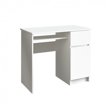 Белый стол с полкой, ящиком и тумбой, аналог ИКЕА ЭЙЛЕР (IKEA EJLER) МС-1 правый (МП/3) МС мори