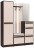 ПР-11 Прихожая ШАРМ с зеркалом + ручка ПВХ Basel Beige/ Дуб выбеленный (1009 ГП)/ корпус Венге (3390 ГП)