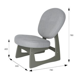 Кресло для отдыха Смарт G Силуэт Ткань: Ультра смок / Серый ясень