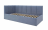 Мягкая односпальная кровать 90х200 с большим ящиком для белья урбан 1 синий