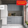 Маленький кухонный гарнитур для кухни 160 см прямая дизайн ИКЕА (IKEA), Легенда-40 sity ЛДСП сумеречный голубой / белый