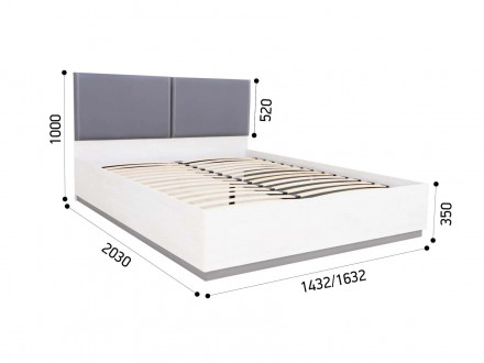 Мягкая кровать двуспальная 160х200 «Винтер 16»