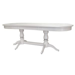 Раздвижной обеденный стол Тарун 3 Белый / Серебро