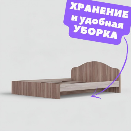 Современная мебель Двуспальная кровать 160 200 (размер матраса 160х200) КР-02 х1600 ЛДСП ясень шимо светлый / ясень шимо темный, купить недорого в фирменном салоне магазине «Моя Мебель», всего за 13 450 руб.