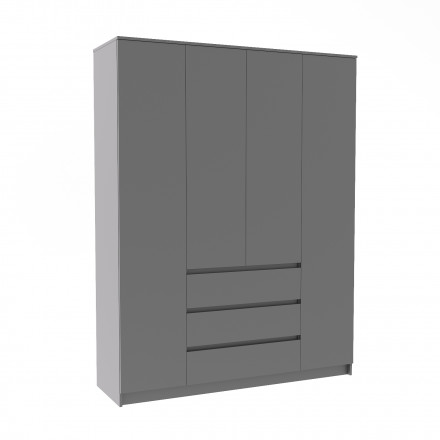 Современный недорогой шкаф для одежды 4-х створчатый МШ 1600.1 (МП) Графит МС мори