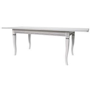 Раздвижной обеденный стол Фидея 3 Белый / Серебро