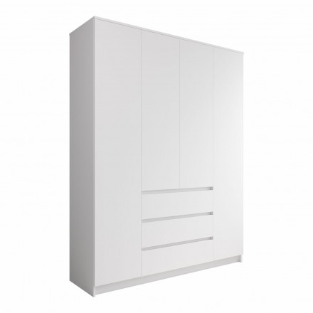 Белый 4-х шкаф для одежды с полками в спальню МШ 1600.1 (МП/3) МС мори