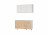 Кухонный гарнитур ЛЕГЕНДА-38 ЛДСП х1,5м Белый (1850 Ш)/ Дуб Сонома (8301 ГП)/ корпус Белый (1850 Ш)