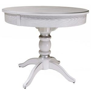Раздвижной обеденный стол Фидея 4 Белый / Серебро