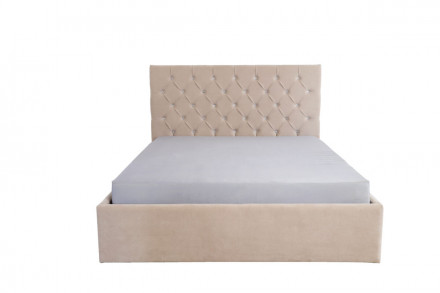 мягкая кровать двуспальная с мягким изголовьем с подъемным механизмом 160х200«Елизавета»