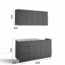 Маленький Кухонный гарнитур для кухни 160 см прямой дизайн ИКЕА (IKEA), Легенда-40 sity ЛДСП серый графит