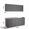 Кухонный гарнитур для маленькой кухни прямая 2 метра как ИКЕА (IKEA), Легенда-40 sity ЛДСП серый графит