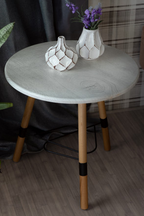 Стол журнальный Лючия 3103 в цвете Дуб дымчатый - Серый бетон