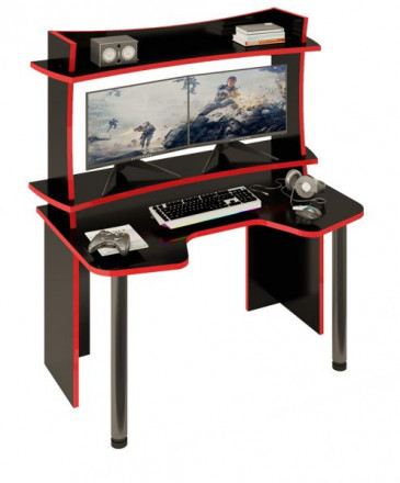 Компьютерный стол СКЛ-Игр140Ч+НКИЛ140ВЛЧ RED