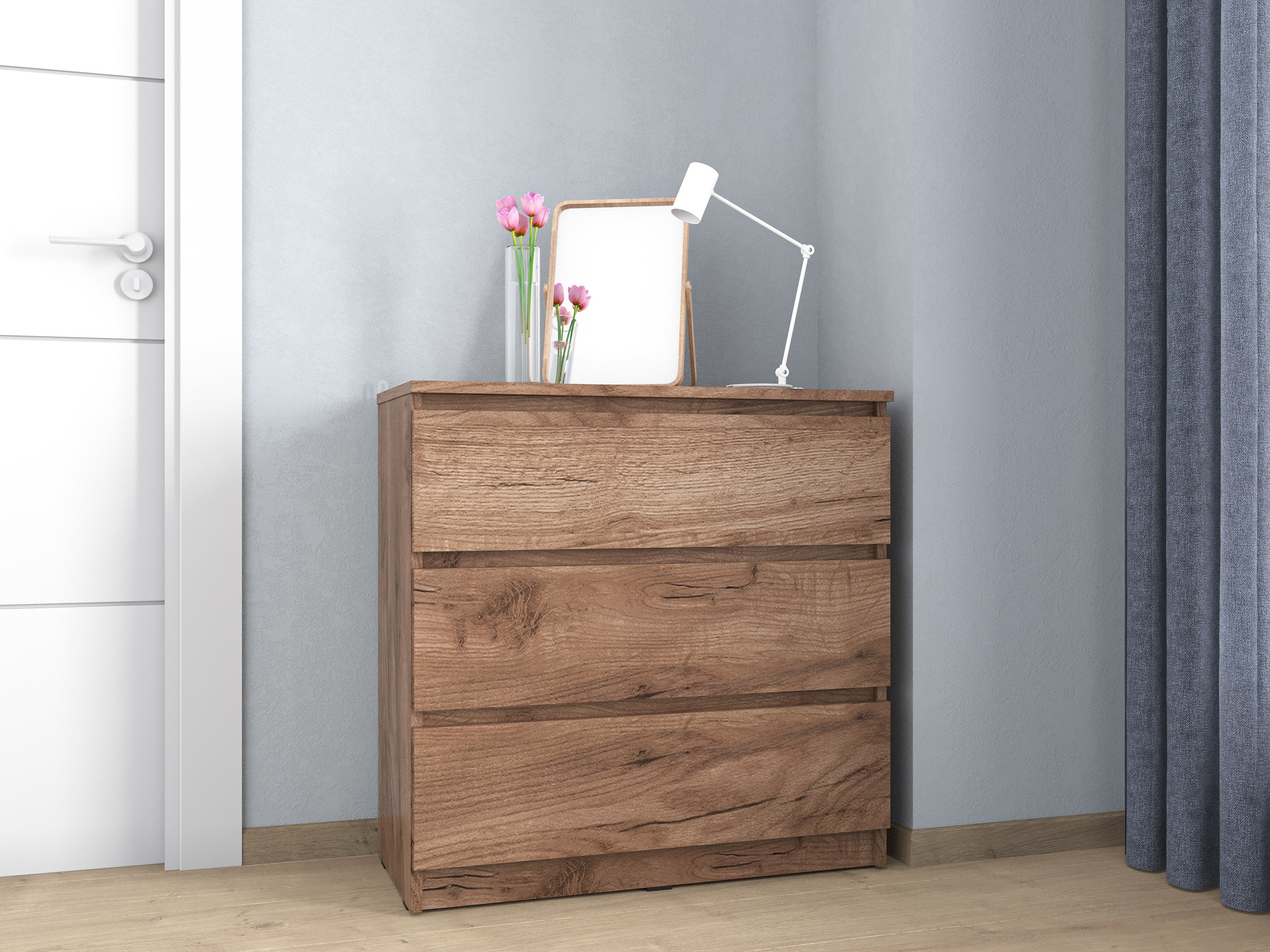 Комод с 3 ящиками 'крафт табачный' как ЛОФТ loft и ИКЕА